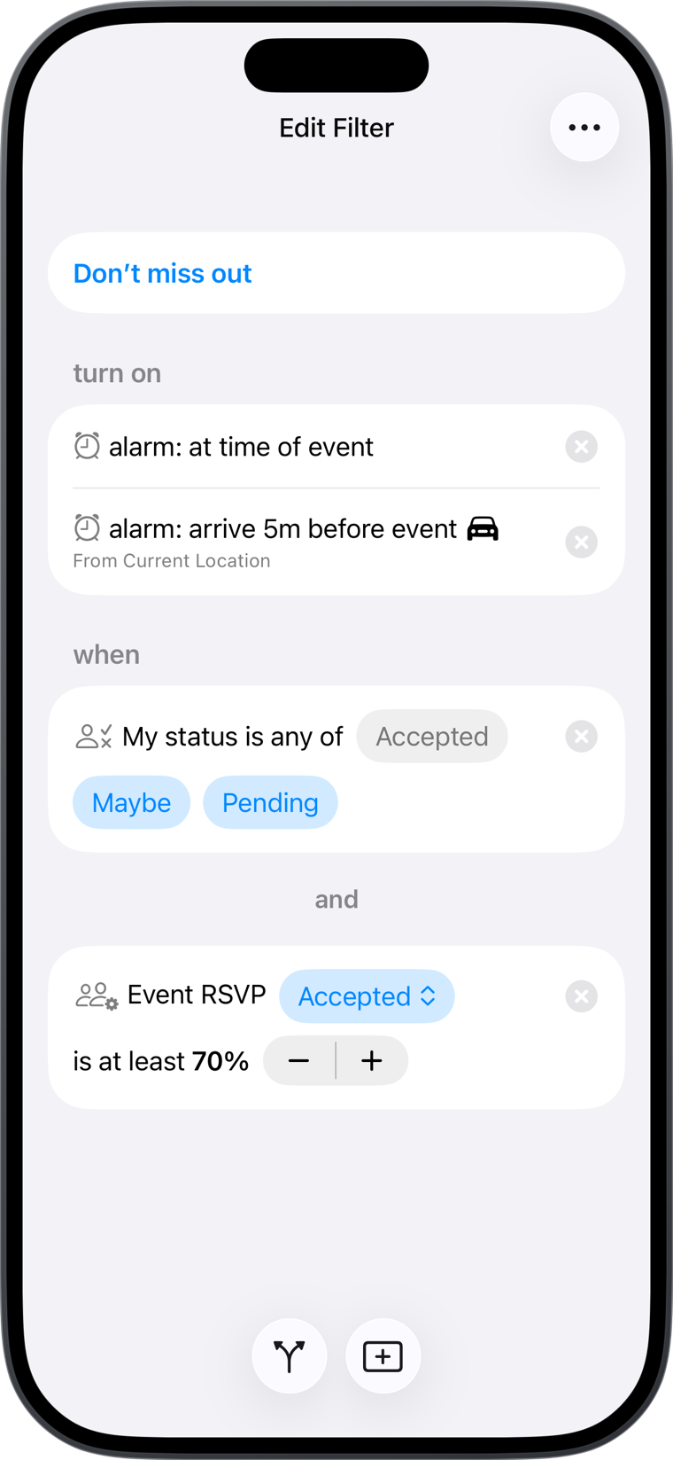 Today Planned filter example: Don't miss out
