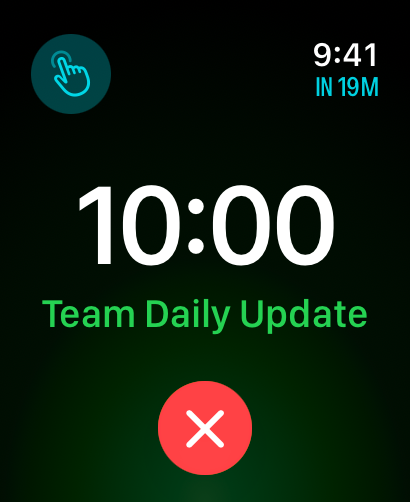 An alarm going off on Apple Watch